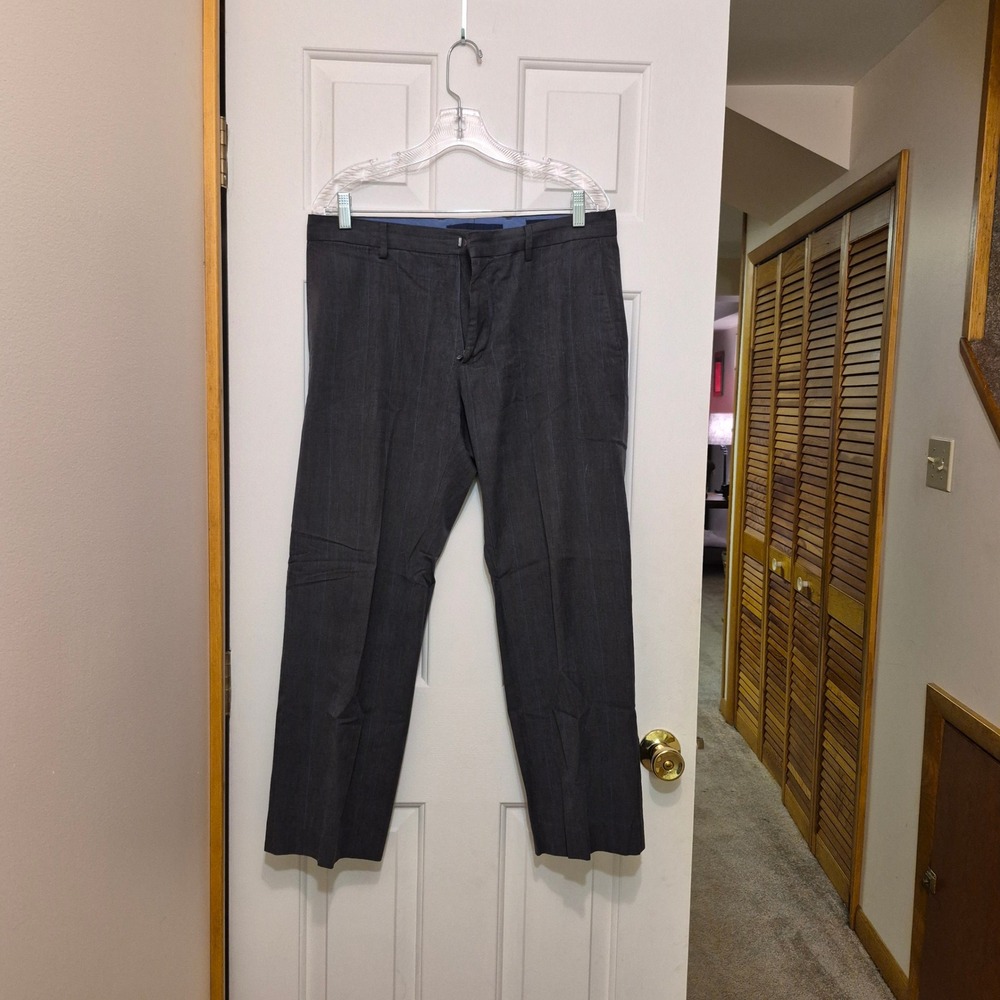 Banana Republic Mens 32x26 Classic Fit Glen Plaid Cotton Dress Pants Gray Blue